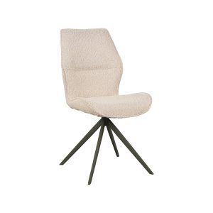 LABEL51 Eetkamerstoel Comfy – Naturel/Zwart – Zithoogte 47cm – Set van