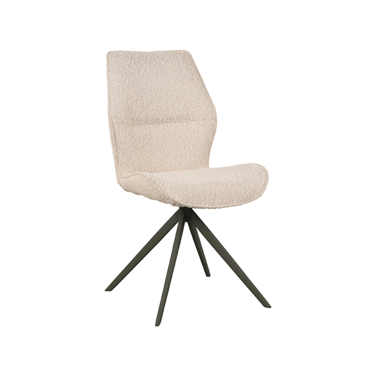 LABEL51 Eetkamerstoel Comfy - Naturel/Zwart - Zithoogte 47cm - Set van