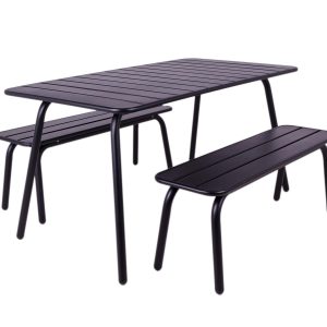 MaximaVida metalen picknickset Max 150 cm zwart – 3-delig MaximaVida metalen picknickset Max 150 cm zwart – 3-delig