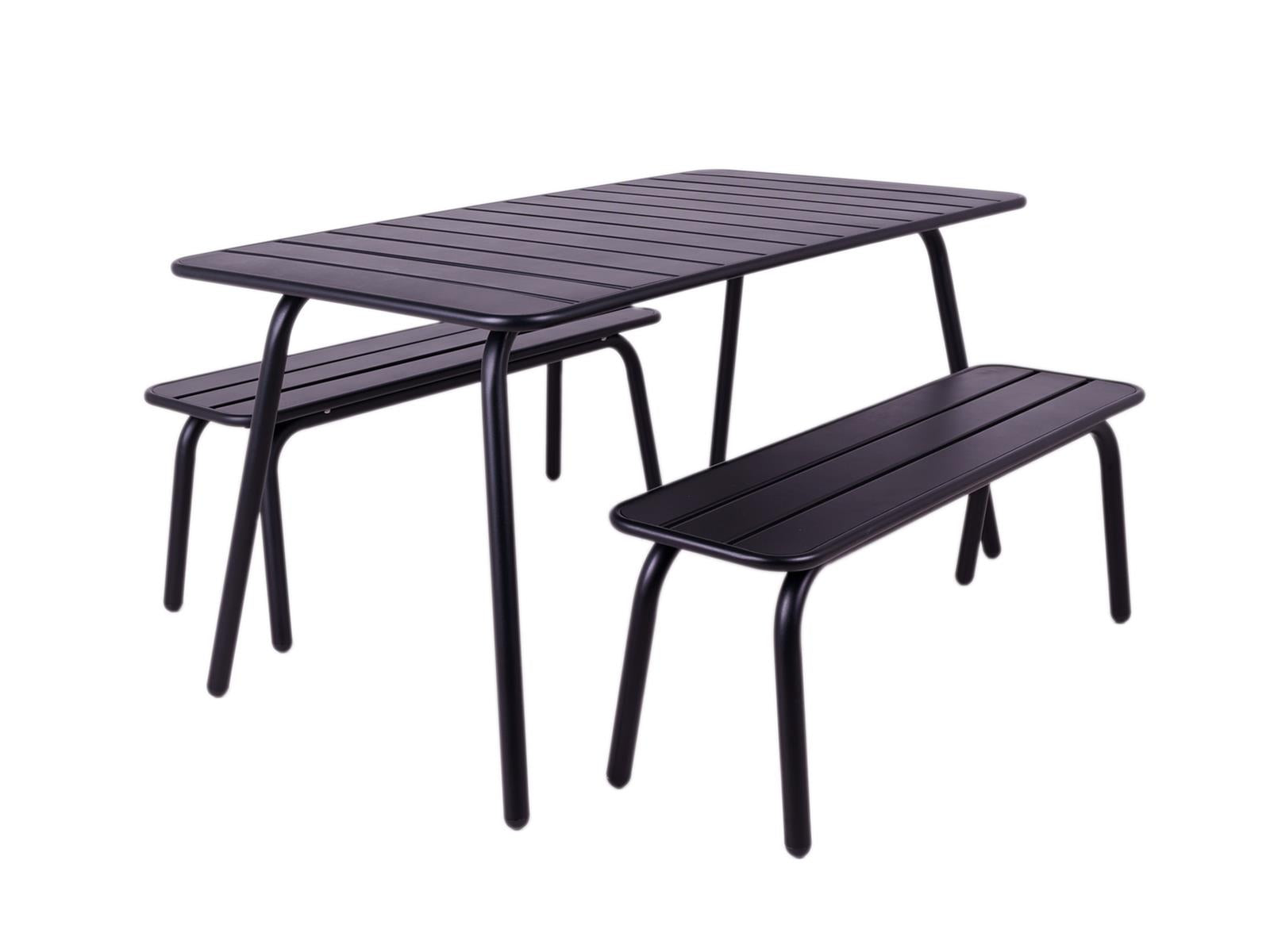 MaximaVida metalen picknickset Max 150 cm zwart – 3-delig