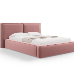 Micadoni Opbergbed met hoofdeinde Jodie 140x200cm, flueel, roze – 228x Micadoni Opbergbed met hoofdeinde Jodie 140x200cm, flueel, roze – 228x
