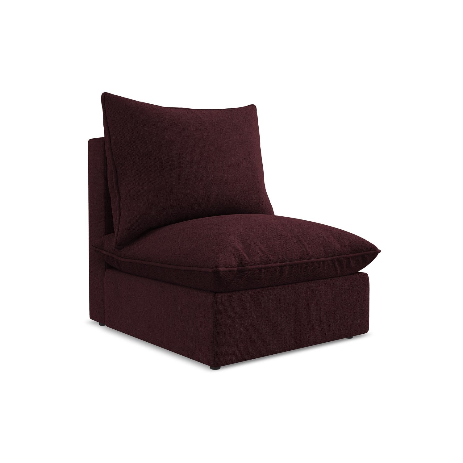 LaMiaSofa Bankmodule midden Ravenna - textuurstof - bordeaux - 75x90x7