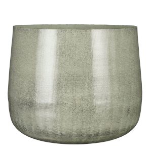 Mica Decorations Benson Bloempot – H32 x Ø37 cm – Metaal – Lichtgrijs Mica Decorations Benson Bloempot – H32 x Ø37 cm – Metaal – Lichtgrijs