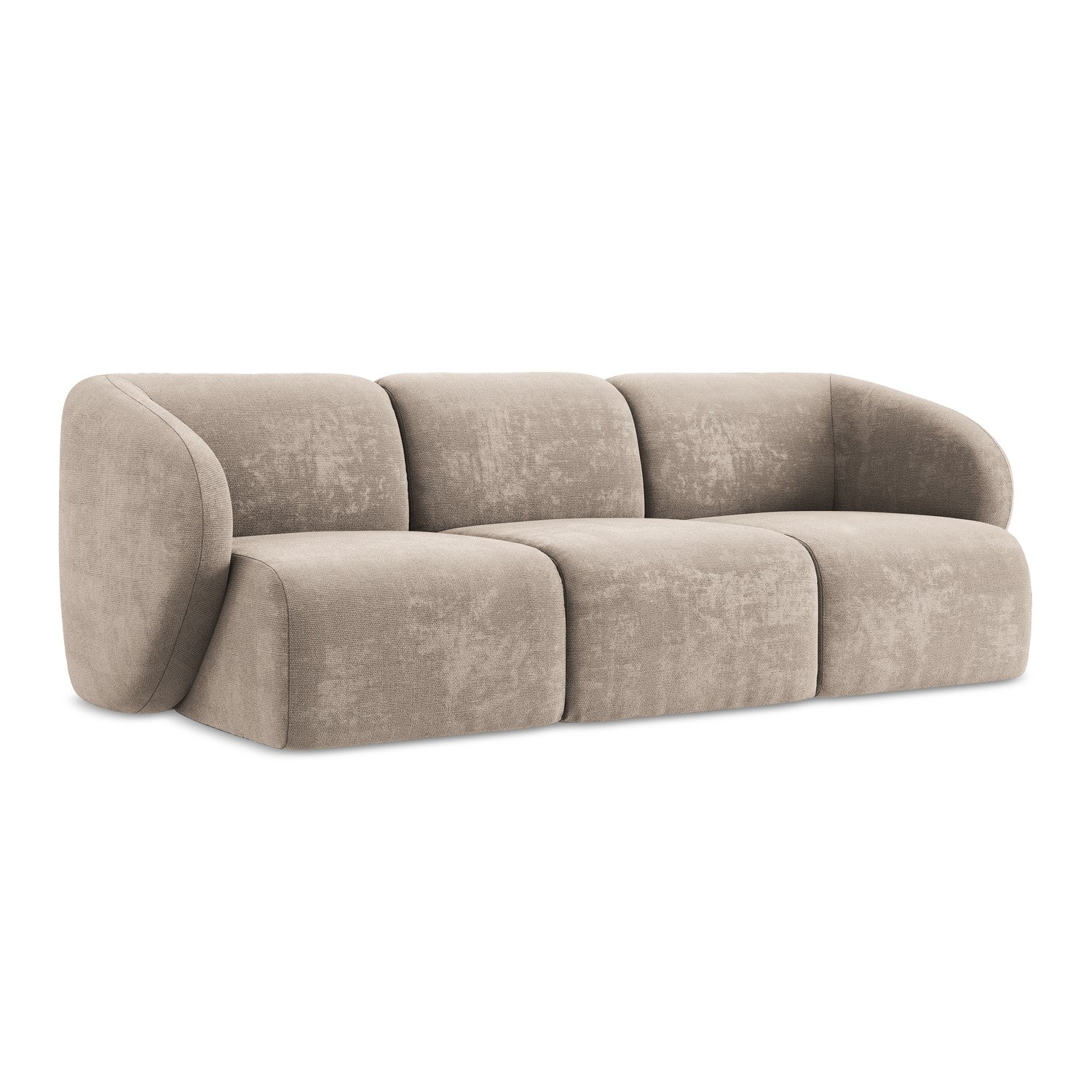 LaMiaSofa 3-zits bank Cervo - chenille stof - donkerbeige - 244x94x75