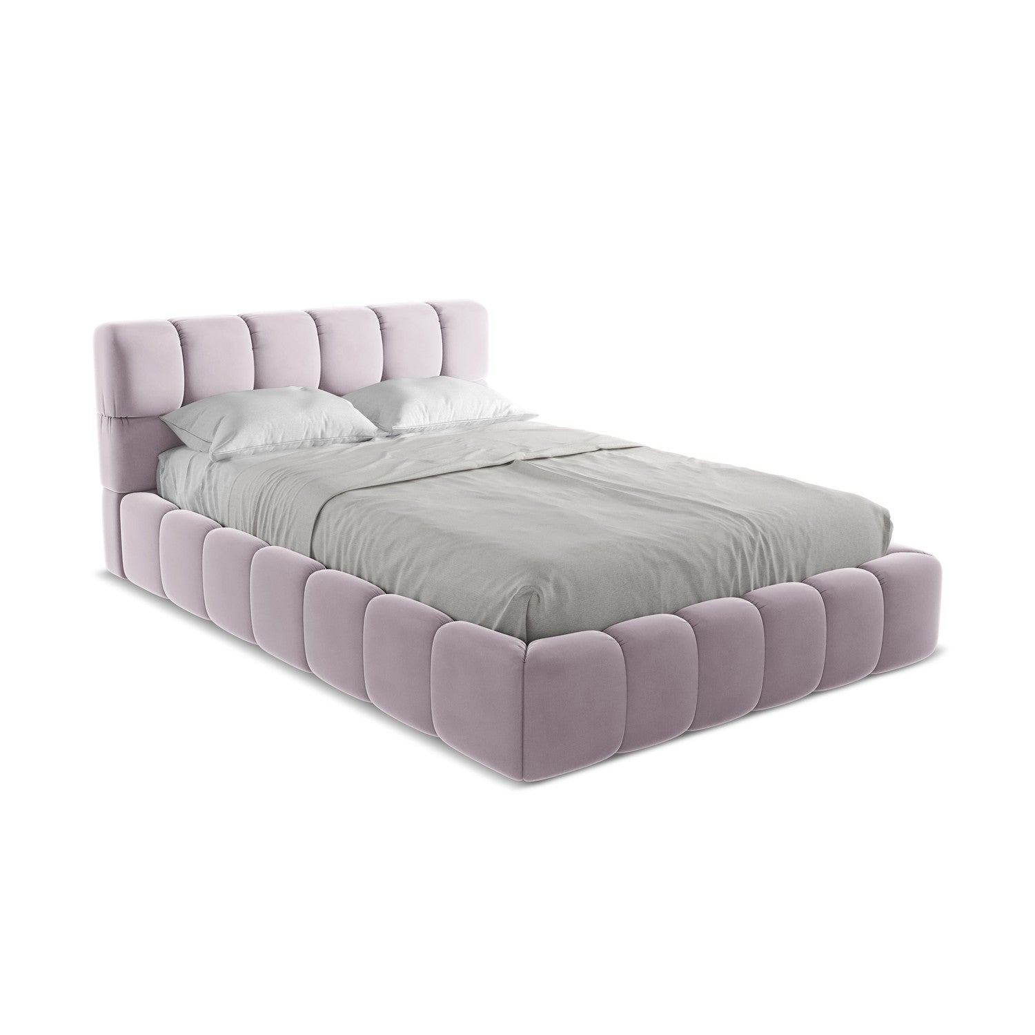 LaMiaSofa Bed met opbergruimte Roma - velours - lavendel - 160x228x82