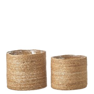 Mica Decorations Atlantic Plantenmand – Set van 2 – H26 x Ø30 cm – Lic Mica Decorations Atlantic Plantenmand – Set van 2 – H26 x Ø30 cm – Lic