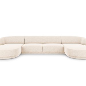 Micadoni Panoramische bank Miley 5-zits, chenille, lichtbeige – 156×33 Micadoni Panoramische bank Miley 5-zits, chenille, lichtbeige – 156×33