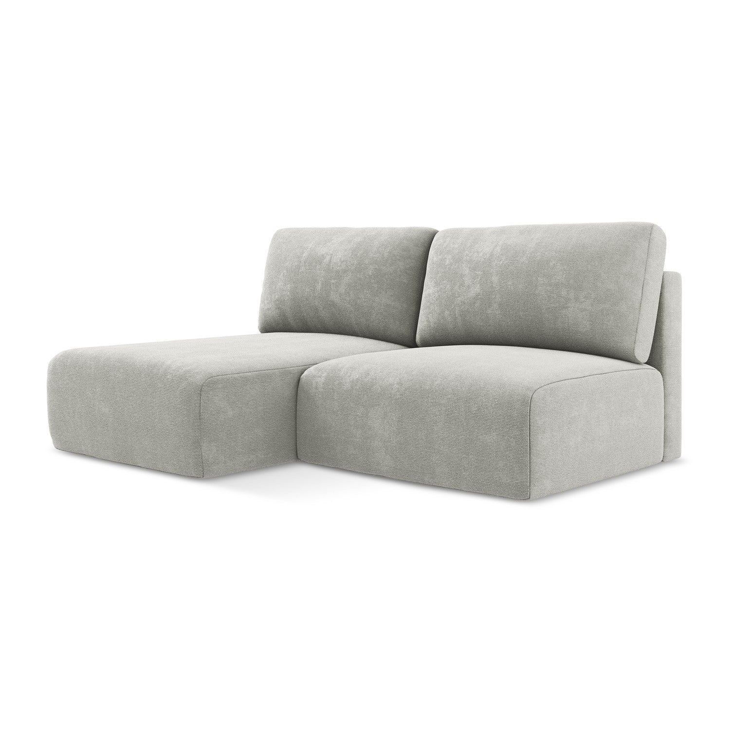 LaMiaSofa hoekbank links Ostia - chenille stof - lichtgrijs - 210x149x