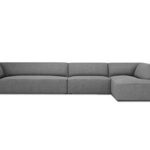 Micadoni rechter hoekbank Ruby 5-zits, structurele stof, grijs – 180×3 Micadoni rechter hoekbank Ruby 5-zits, structurele stof, grijs – 180×3