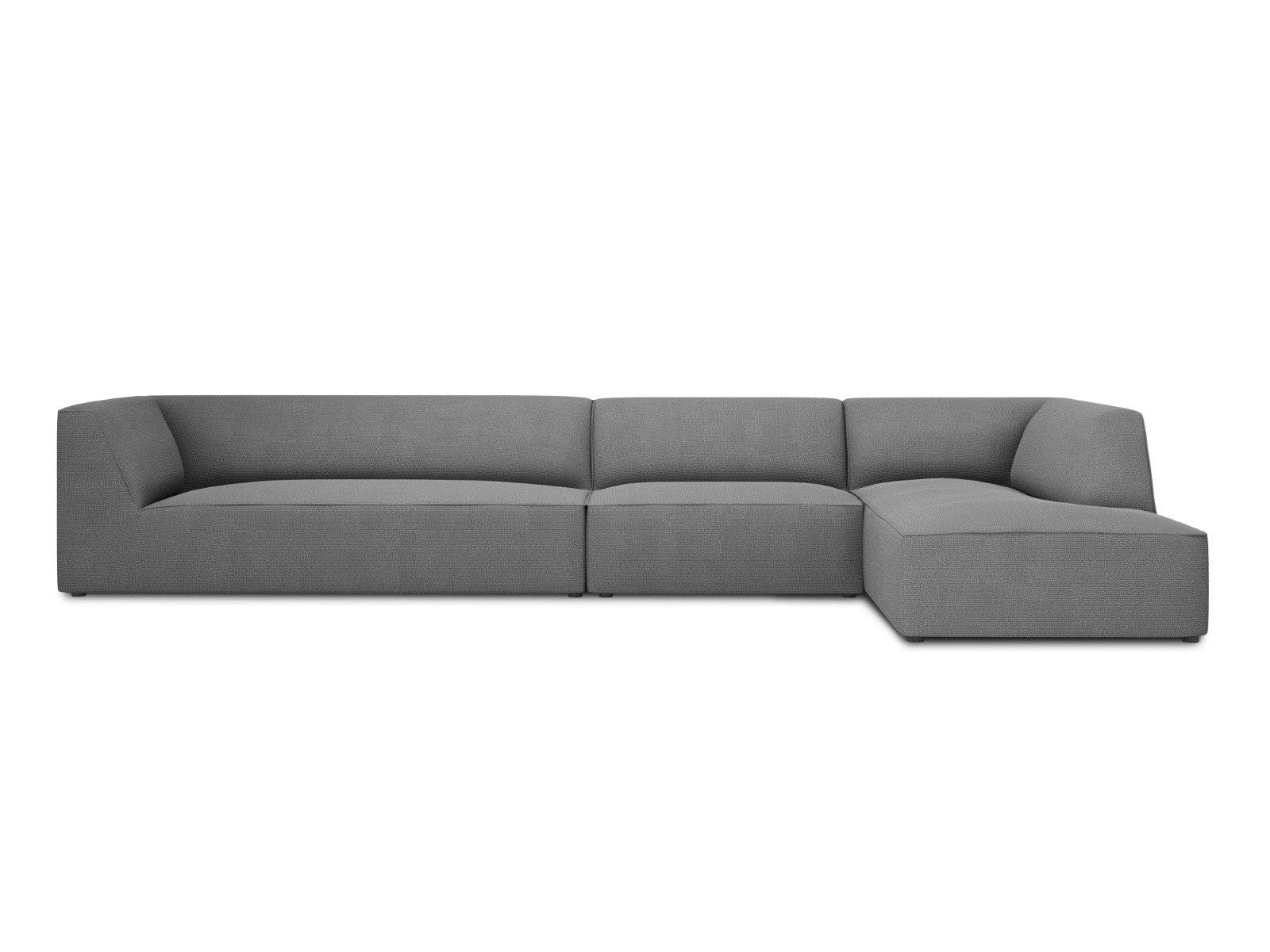 Micadoni rechter hoekbank Ruby 5-zits, structurele stof, grijs - 180x3