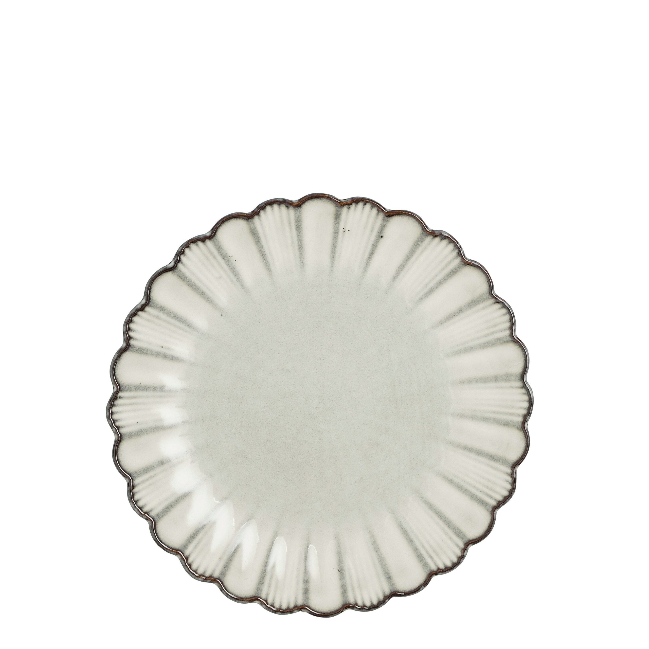 Mica Decorations Corfu Ontbijtbord - H3 x Ø21 cm - Keramiek - Grijs