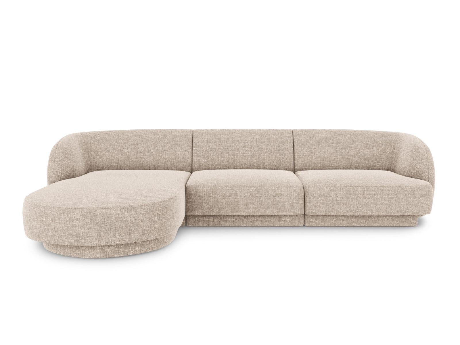 Micadoni linker hoekbank Miley 4-zits, chenille, beige - 156x255x70cm