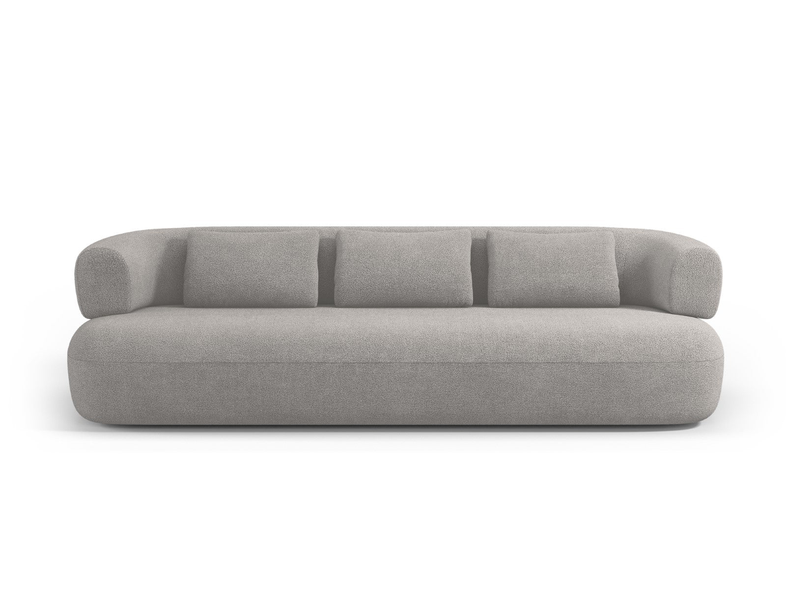 Micadoni Bank Jenny 4-zits, boucle, lichtgrijs - 90x226x73cm
