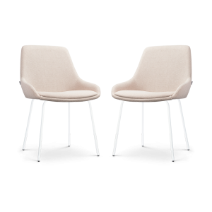 Nolon Nora-Isa Eetkamerstoelen Set van 2 – Beige – Wit Nolon Nora-Isa Eetkamerstoelen Set van 2 – Beige – Wit
