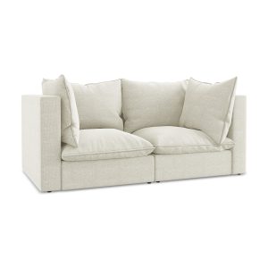 LaMiaSofa Tweezits modulaire bank Ravenna – bouclé – zand – 180x90x77
