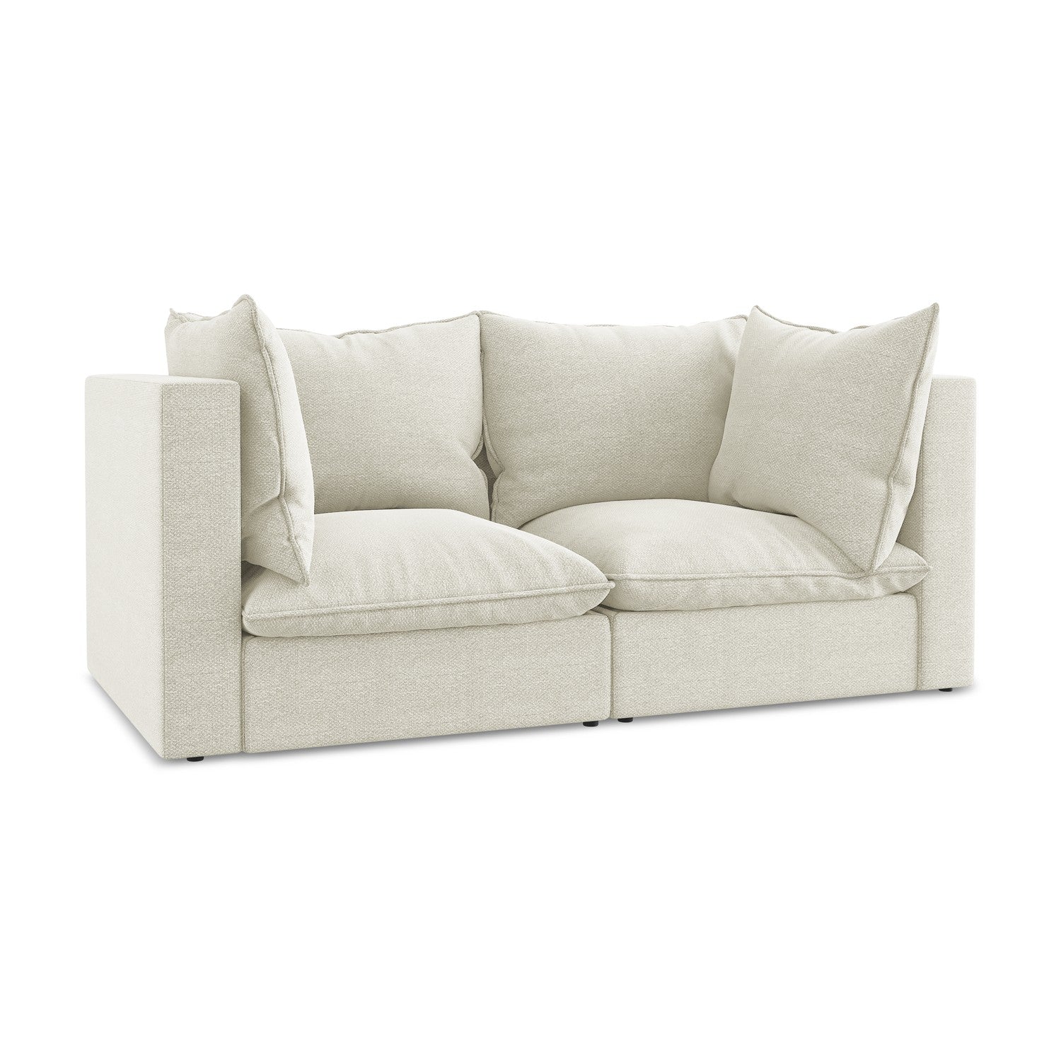 LaMiaSofa Tweezits modulaire bank Ravenna - bouclé - zand - 180x90x77