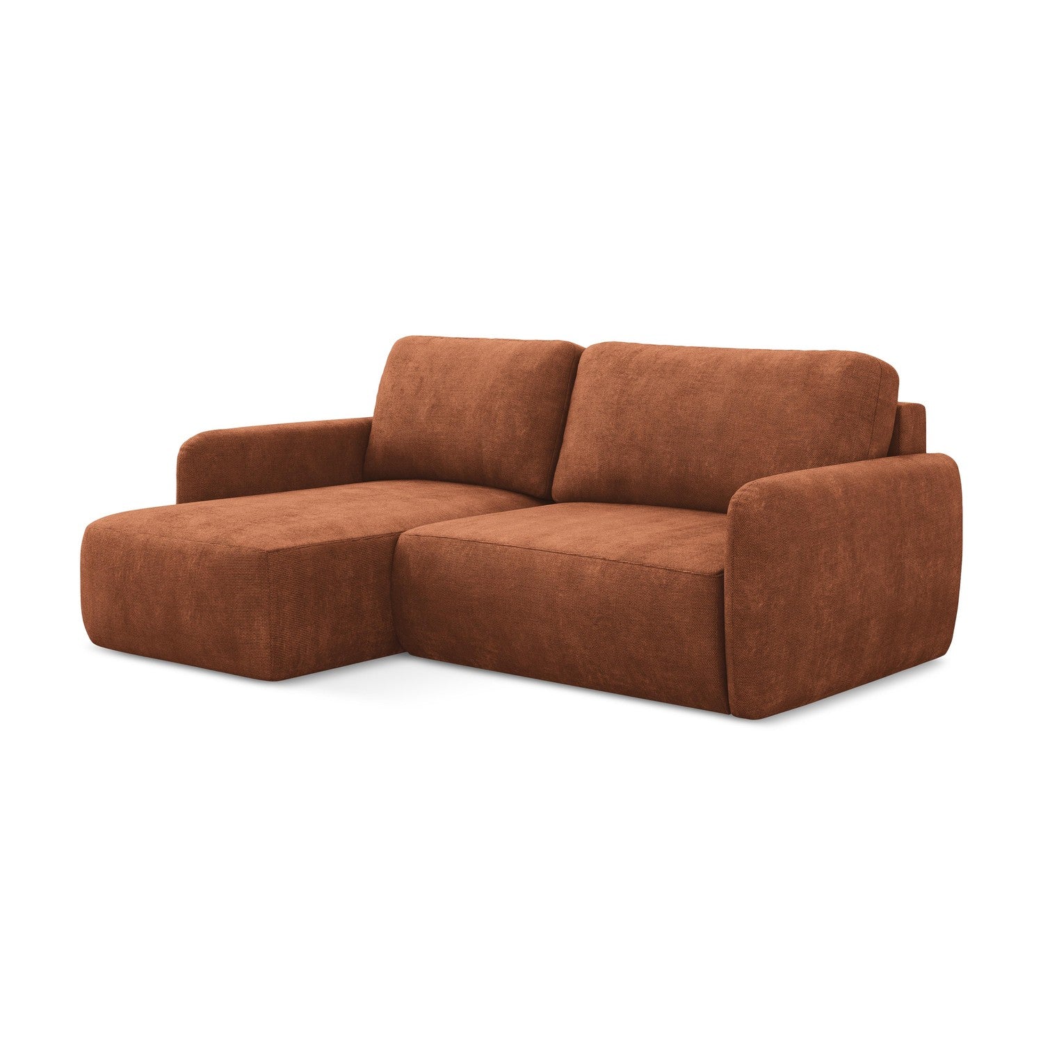 LaMiaSofa hoekbank links Corle - chenille stof - terracotta - 207x148x