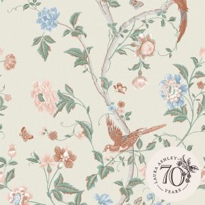 Laura Ashley Vliesbehang – Summer Palace Sage Apricot 10mx52cm Laura Ashley Vliesbehang – Summer Palace Sage Apricot 10mx52cm