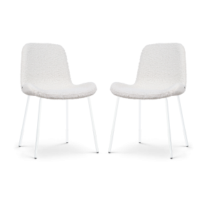 Nolon Nora-Fé Eetkamerstoelen Set van 2 – Teddy Wit – Witte Poten Nolon Nora-Fé Eetkamerstoelen Set van 2 – Teddy Wit – Witte Poten