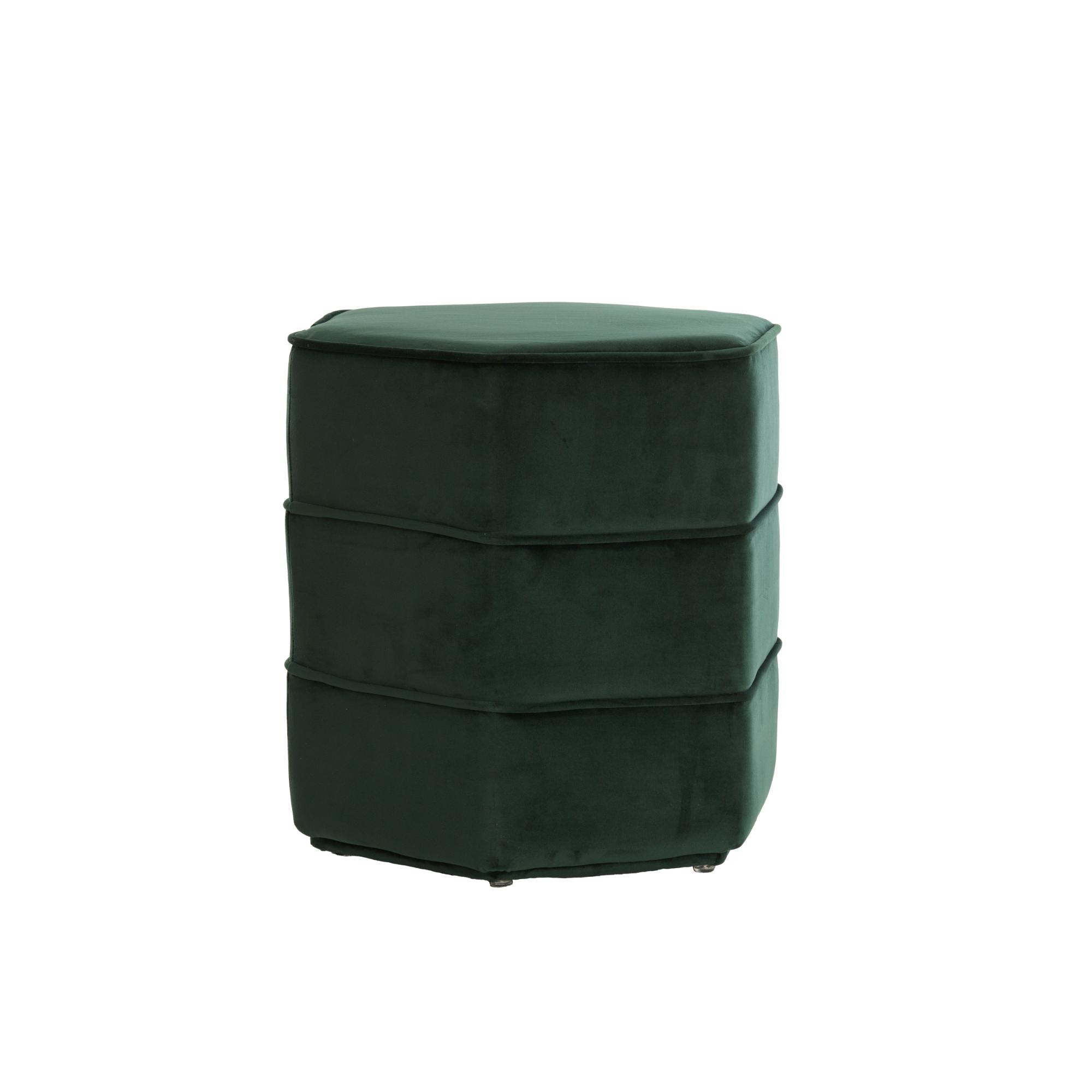 Light & Living poef Cayden - groen - 45x41x46cm