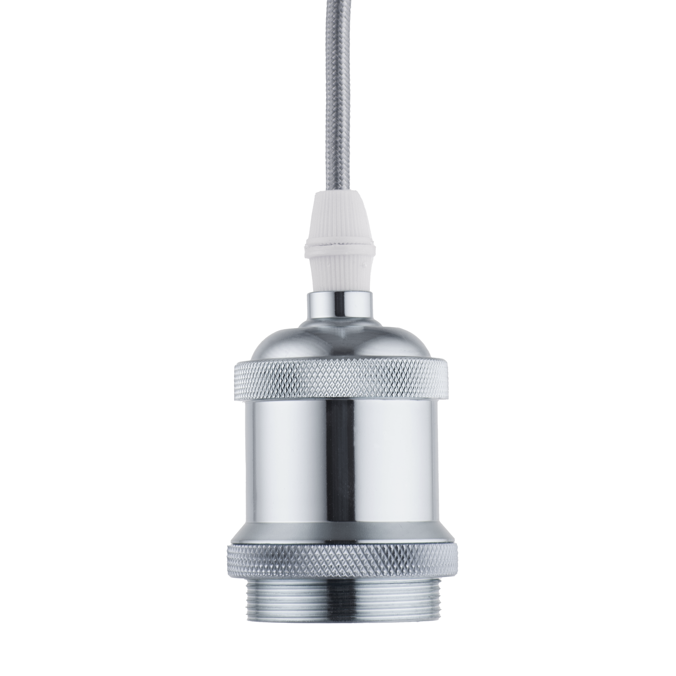 Lighto | Pendel Chroom E27 Fitting | Vintage | 1.5m Snoer | Met Plafon