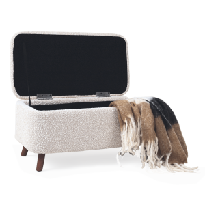 Nolon Julia Bankje Bouclé Beige – met Opbergruimte Nolon Julia Bankje Bouclé Beige – met Opbergruimte
