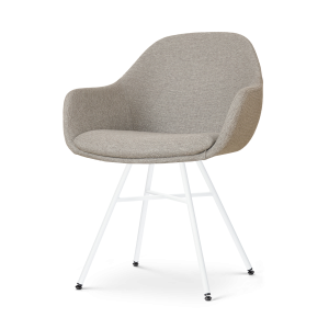 Nolon Noa-Mae Eetkamerstoel Warm Grijs – Armleuning – Witte Poten Nolon Noa-Mae Eetkamerstoel Warm Grijs – Armleuning – Witte Poten