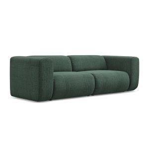 LaMiaSofa 3-zits bank Bari – chenille stof – groente – 228x89x70