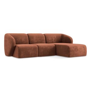 LaMiaSofa hoekbank rechts Cervo – chenille stof – terracotta – 248×166 LaMiaSofa hoekbank rechts Cervo – chenille stof – terracotta – 248×166