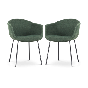 Nolon Nora-Otis Eetkamerstoelen Set van 2 – Donkergroen – Zwarte Poten Nolon Nora-Otis Eetkamerstoelen Set van 2 – Donkergroen – Zwarte Poten