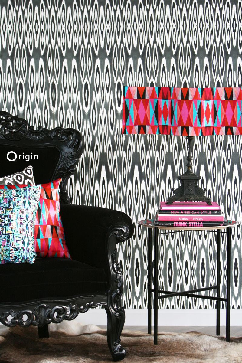 Origin Wallcoverings fotobehang coco ikat zwart - 150 x 279 cm - 35690