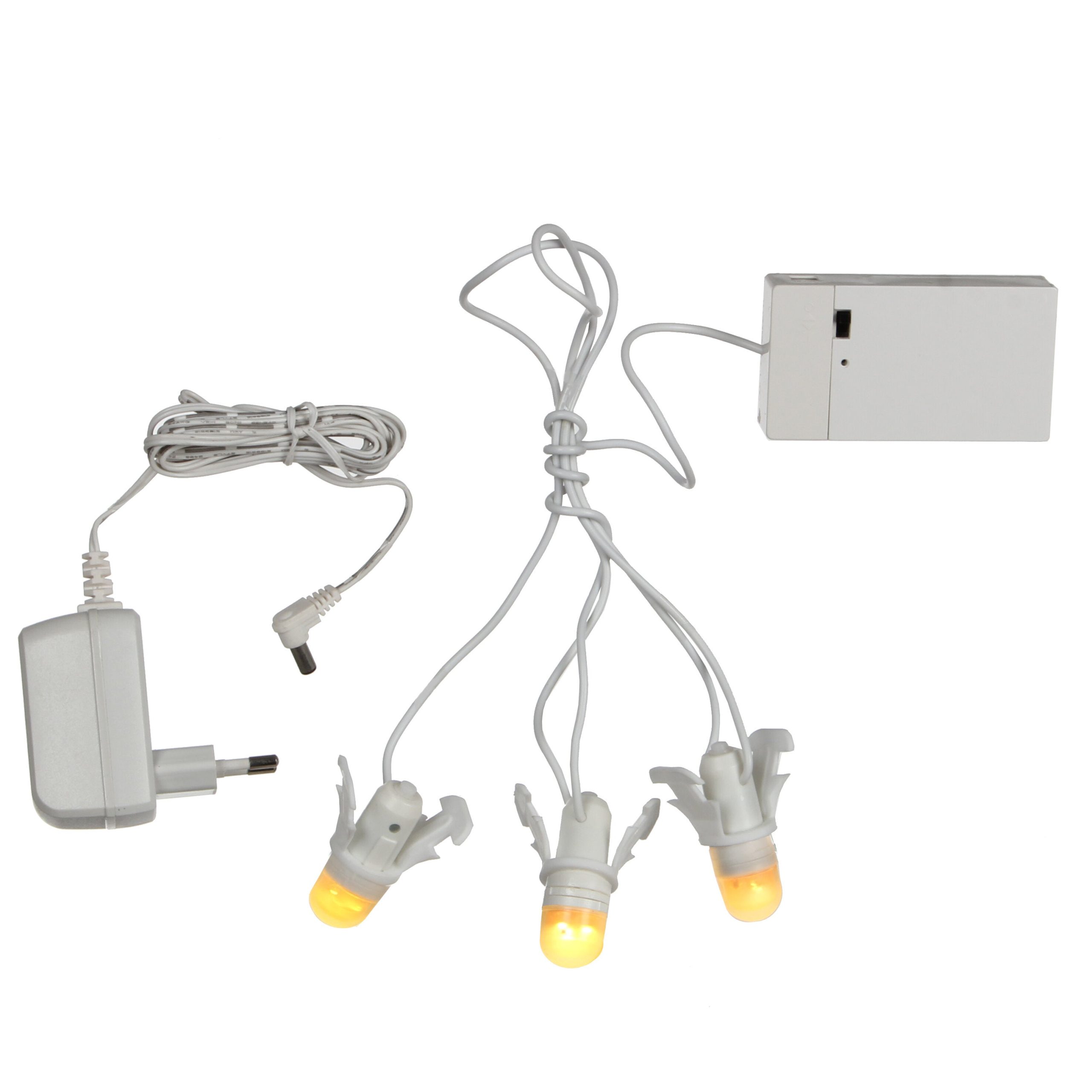 LuVille Kerstdorp Miniatuur Gloeilampenketting - 3 lampjes - L15 cm