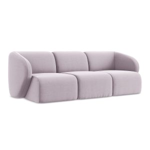 LaMiaSofa 3-zits bank Cervo – velours – lavendel – 244x94x75