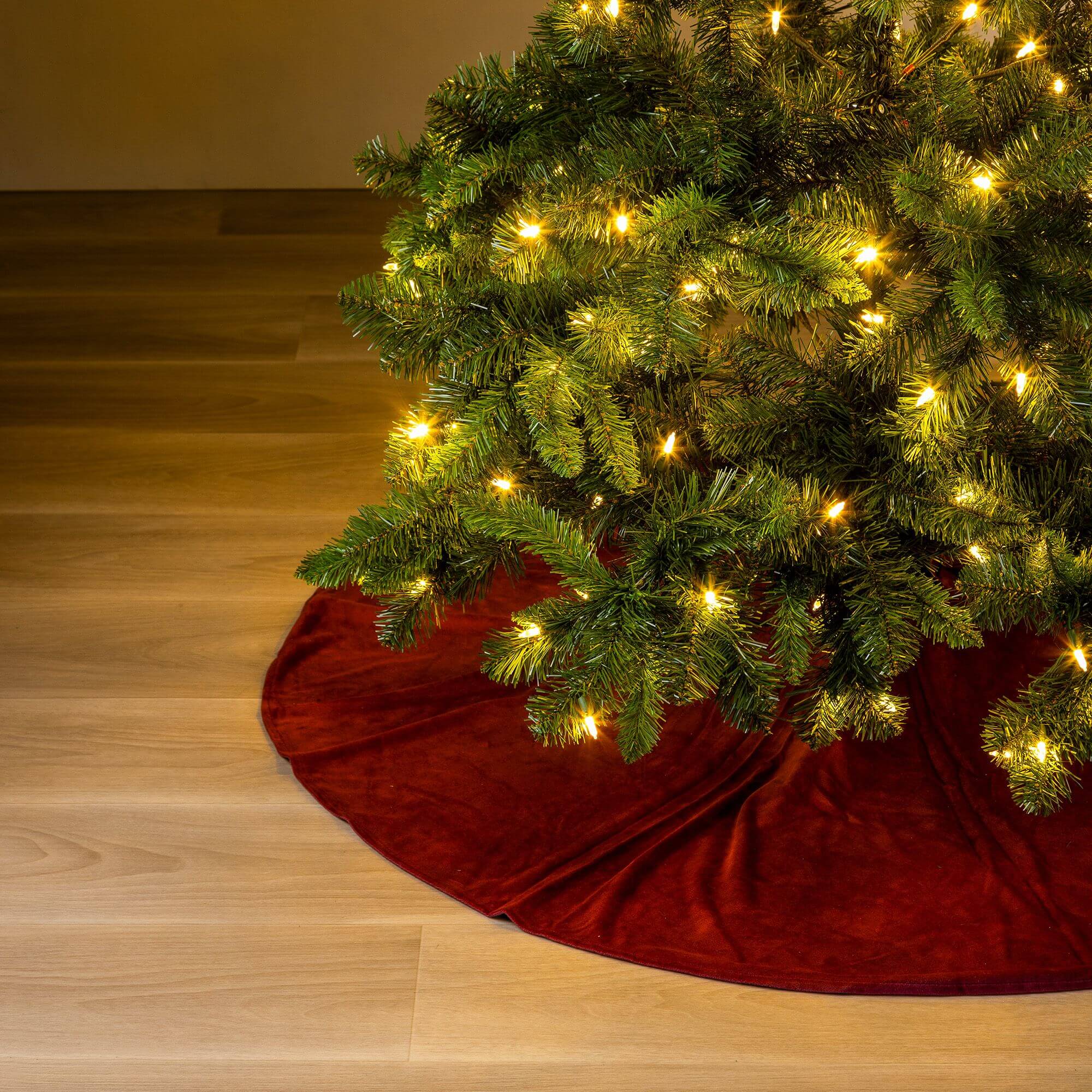 LUMI - kerstboomrok Ø120 cm - velvet - Biking Red - rood