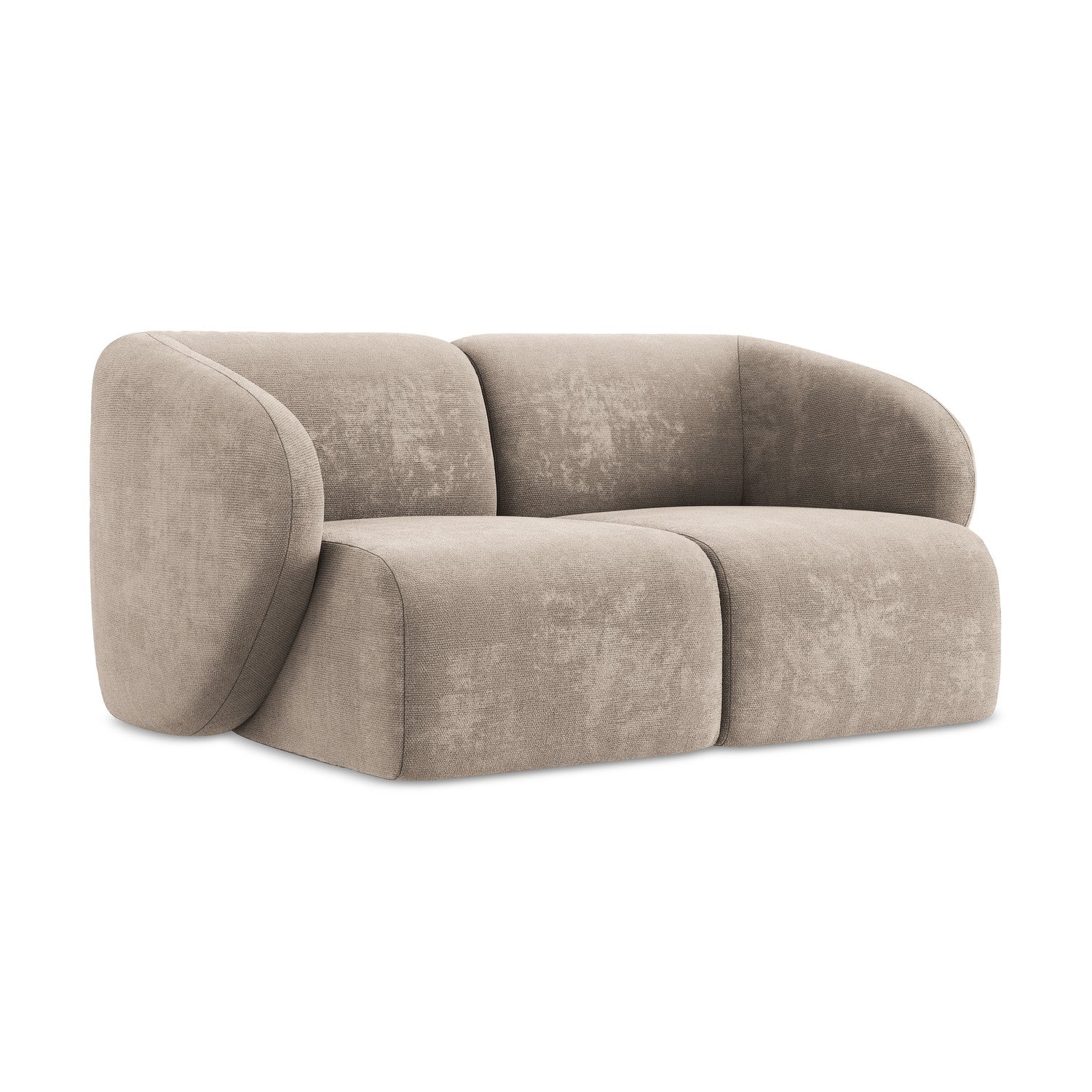 LaMiaSofa Tweezits modulaire bank Cervo - chenille stof - donkerbeige