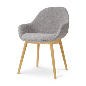 Nolon Nio-Mae eetkamerstoel bouclé taupe – houten onderstel Nolon Nio-Mae eetkamerstoel bouclé taupe – houten onderstel