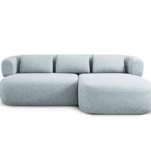 Micadoni rechter hoekbank Jenny 5-zits, chenille lichtblauw – 145x200x Micadoni rechter hoekbank Jenny 5-zits, chenille lichtblauw – 145x200x