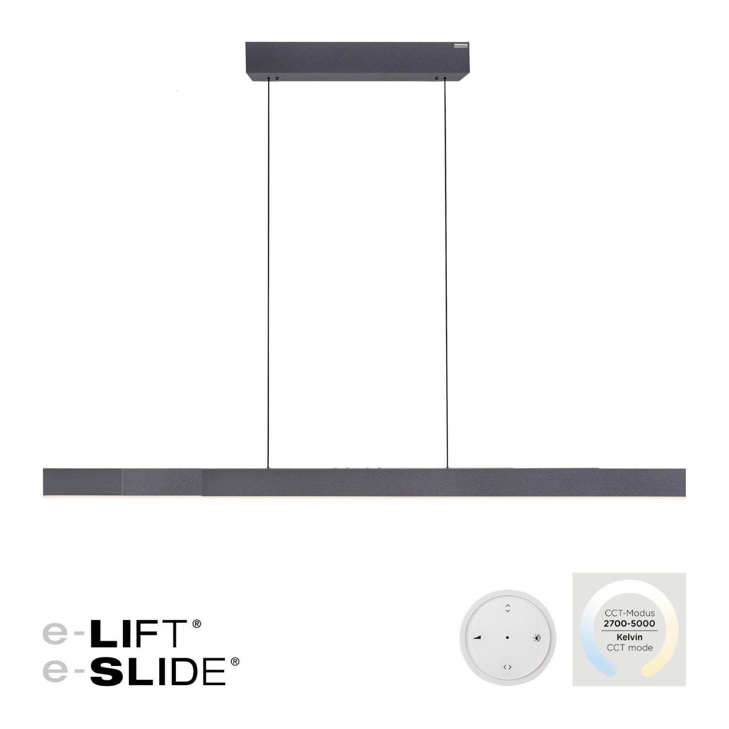 Neuhaus PURE hanglamp e-Lift - 3 lichts - 200 x 240 cm - zwart