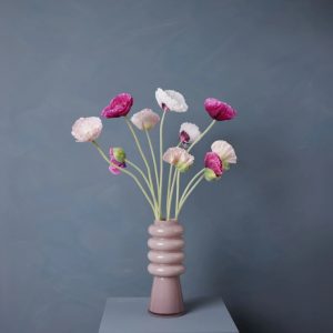 Madame Fleurie Pure Poppy Boeket inclusief Vaas – Luxe Zijden bloemen