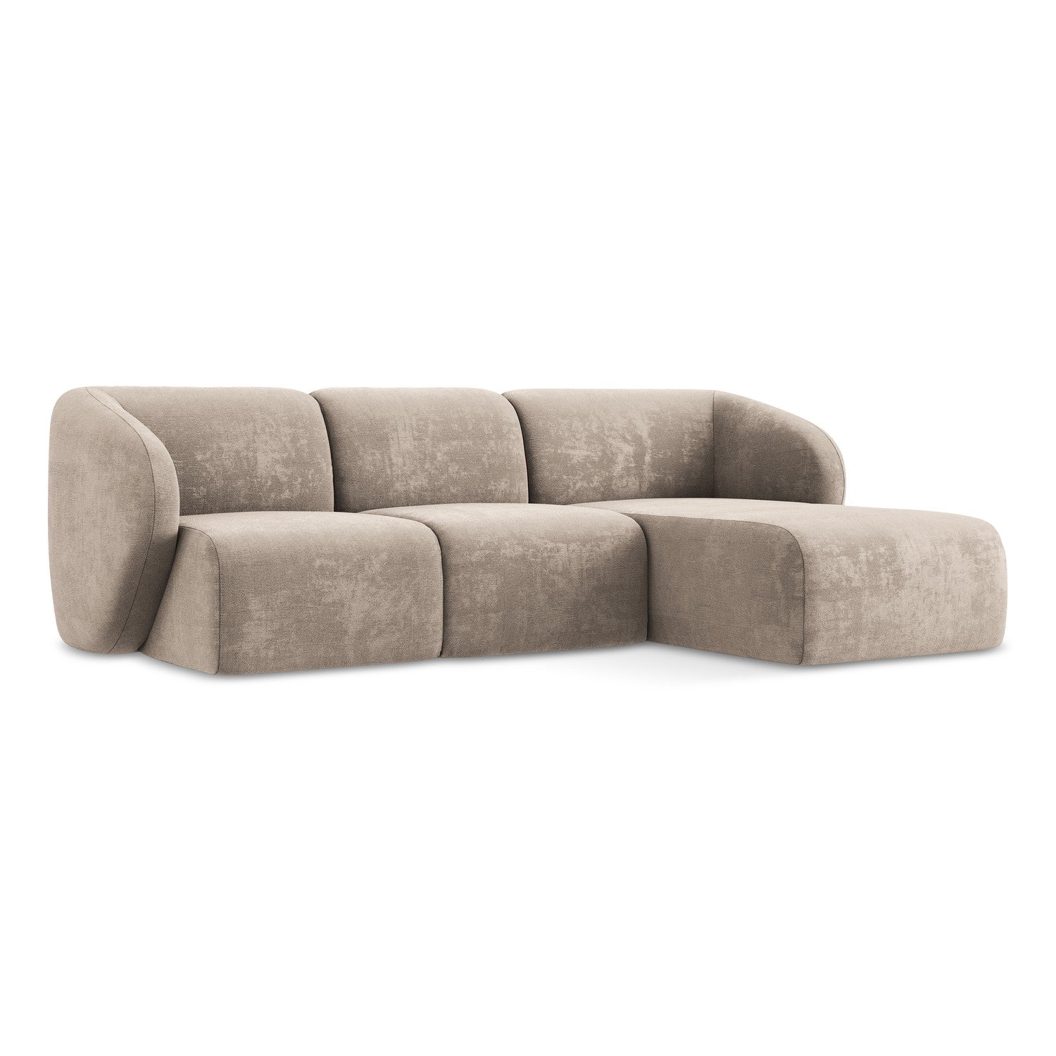 LaMiaSofa hoekbank rechts Cervo - chenille stof - donkerbeige - 248x16