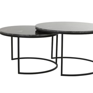 Light & Living salontafel ALFIO – Ø75×45.5cm – bruin – Set van 2 Light & Living salontafel ALFIO – Ø75×45.5cm – bruin – Set van 2