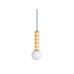 Leitmotiv hanglamp Rayado – geel – 12x12x38cm – Paddenstoellamp Leitmotiv hanglamp Rayado – geel – 12x12x38cm – Paddenstoellamp