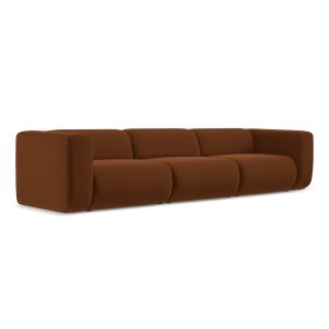 LaMiaSofa 4-zits bank Bari – velours – terracotta – 319x89x70