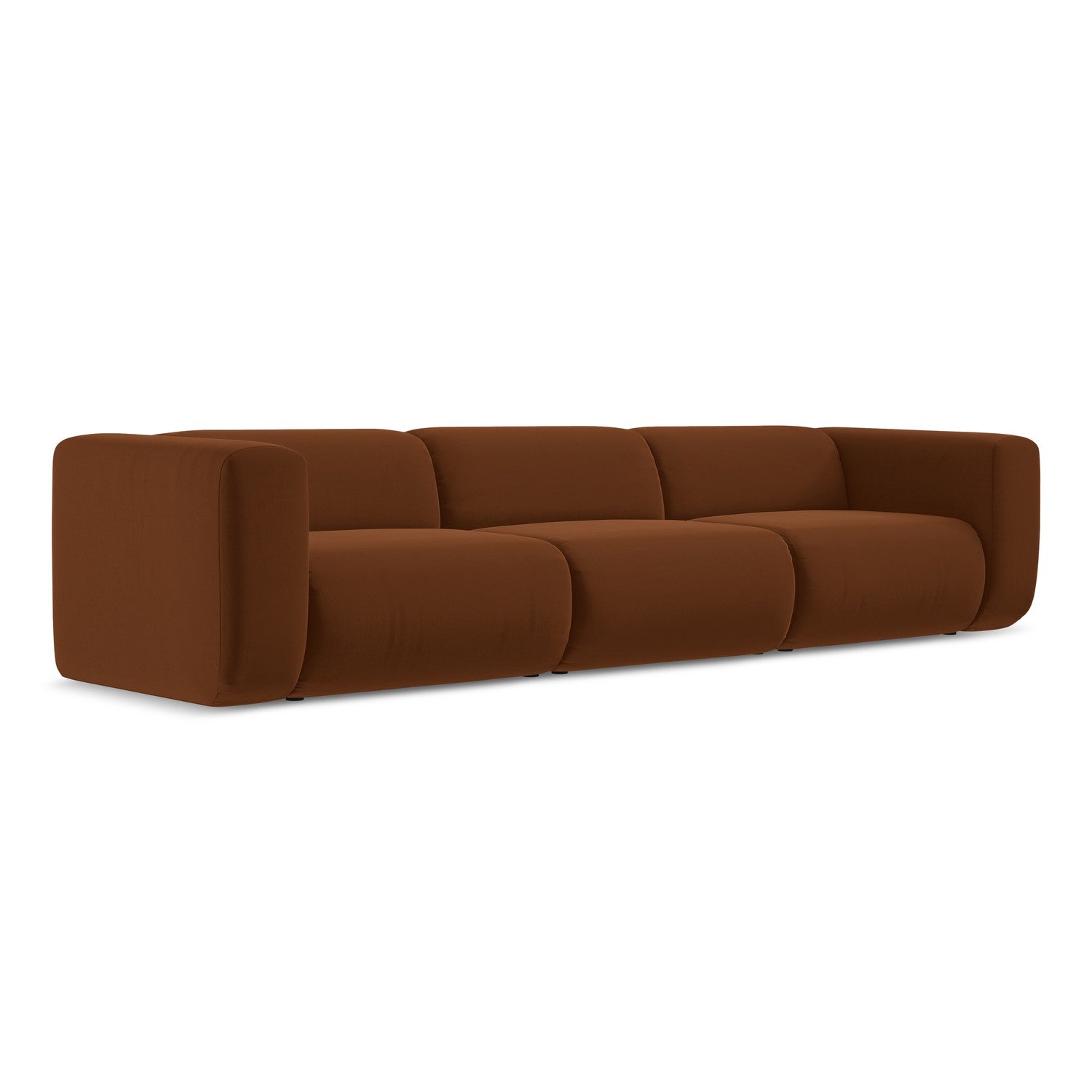 LaMiaSofa 4-zits bank Bari - velours - terracotta - 319x89x70