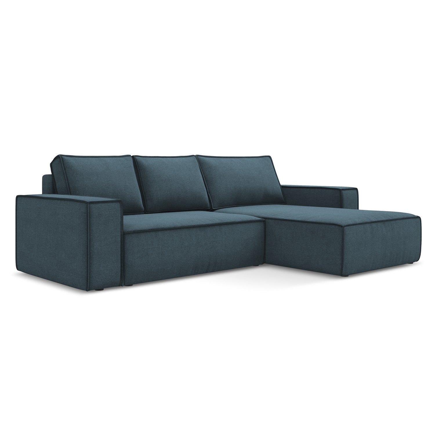 LaMiaSofa hoekbank rechts Livorno - textuurstof - jeans - 290x185x82