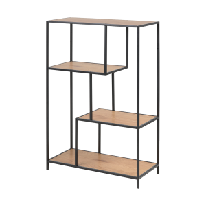 Lisomme Vic Boekenkast van Metaal en Hout – B 77 cm – Naturel Lisomme Vic Boekenkast van Metaal en Hout – B 77 cm – Naturel