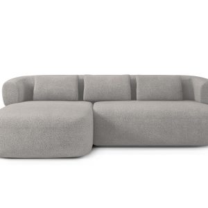Micadoni linker hoekbank Jenny 5-zits, boucle lichtgrijs – 145x225x73c Micadoni linker hoekbank Jenny 5-zits, boucle lichtgrijs – 145x225x73c