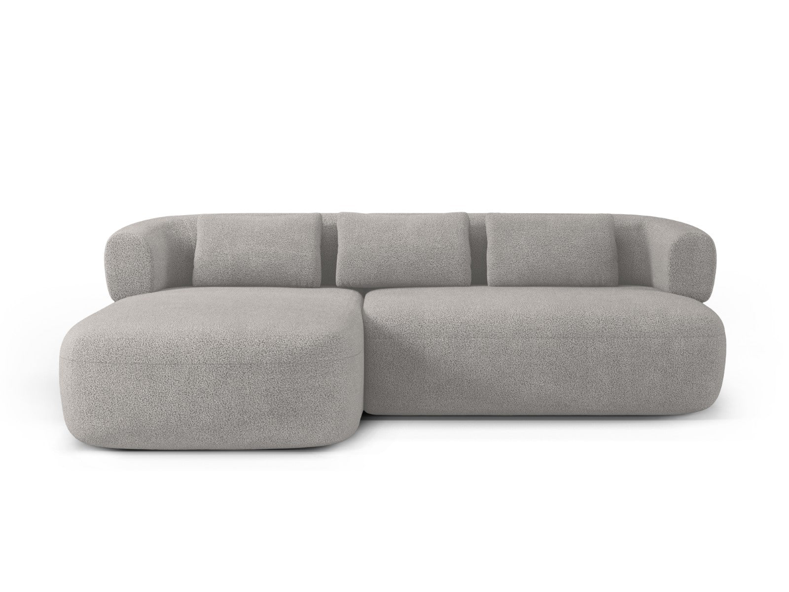 Micadoni linker hoekbank Jenny 5-zits, boucle lichtgrijs - 145x225x73c