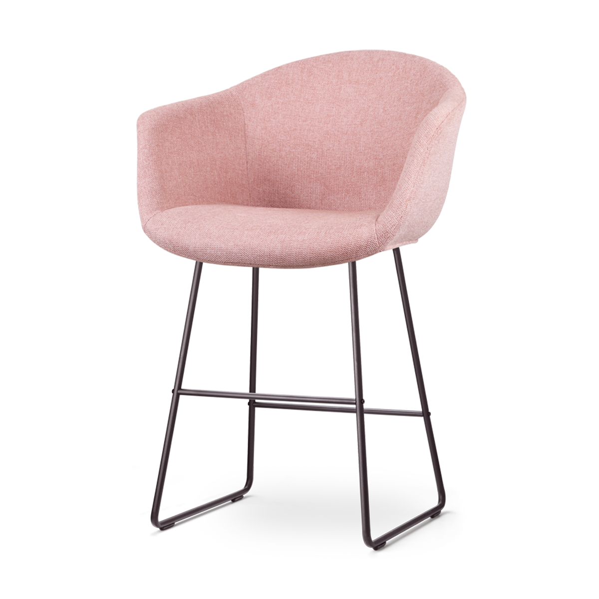 Nolon Nino-Otis Barkruk Zacht Roze - met Armleuning - Zwart - 65 cm