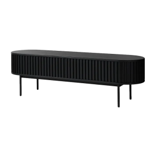 Olivine Redmer Houten TV meubel met Schuifdeuren – B 160 cm – Zwart Olivine Redmer Houten TV meubel met Schuifdeuren – B 160 cm – Zwart